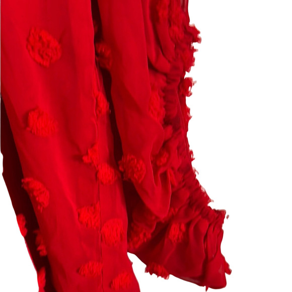 Vibrant Red, Lined, Textured Dress, Size XL - Picture 11 of 12